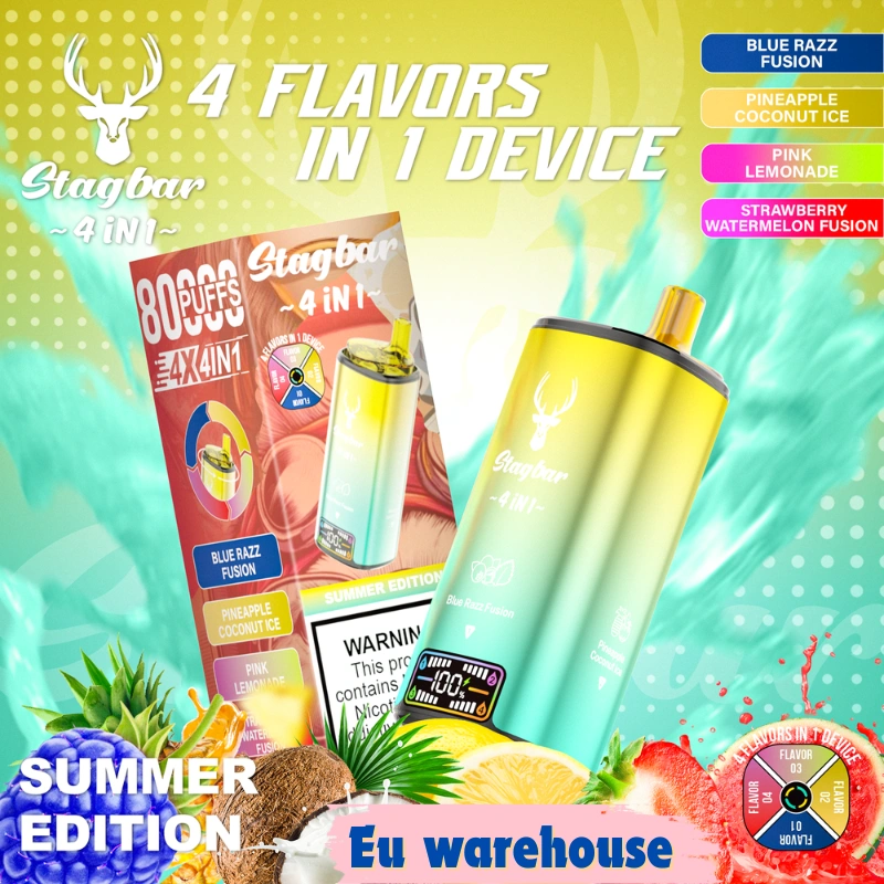 wholesale price stagbar bar 4 v 1 flavors vape puffs 80k