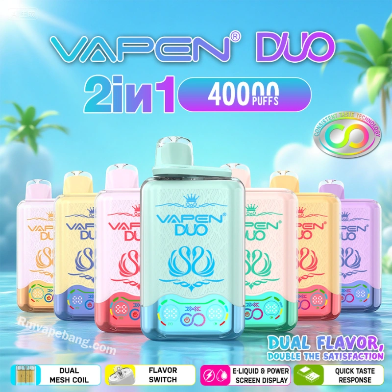 VAPEN DUO 40K двоен резервоар еднократен вейп, дизайн за смяна на вкус 2 в 1