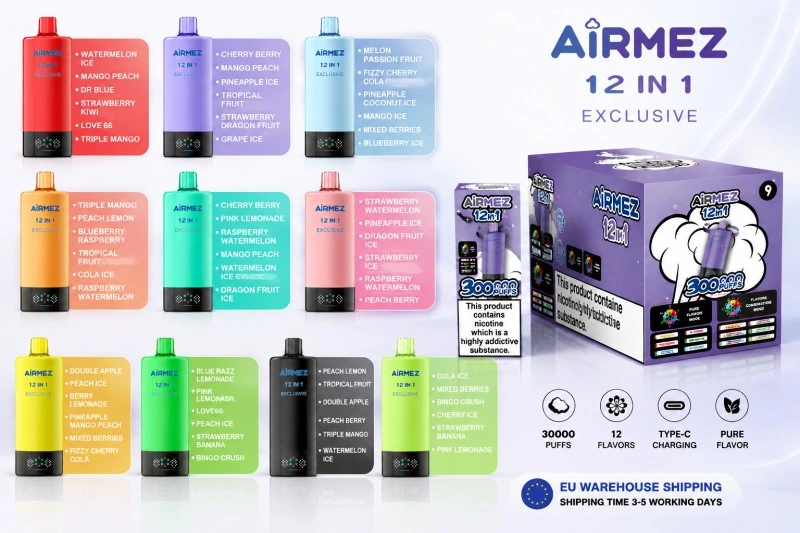 AiRMEZ 12 V 1 300K Viacpríchutová jednorazová elektronická cigareta
