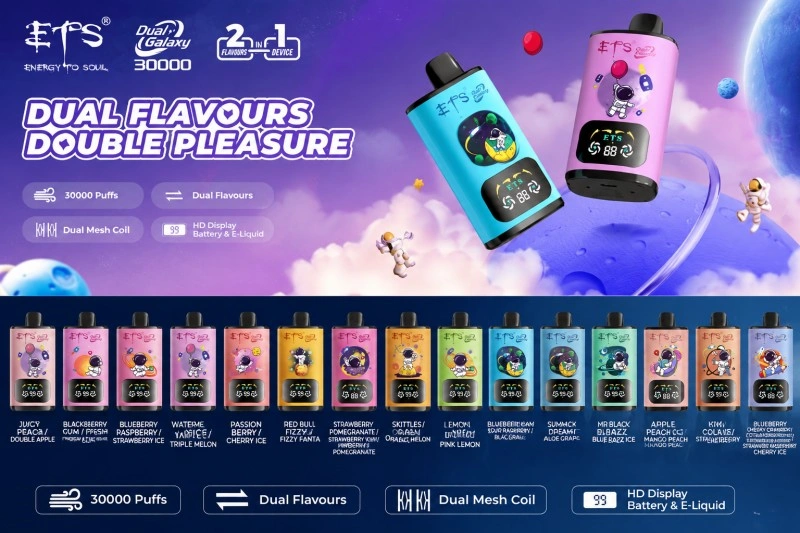 ETS Dual Galaxy 30000 – 2-v-1 vaporizér s rôznymi príchuťami