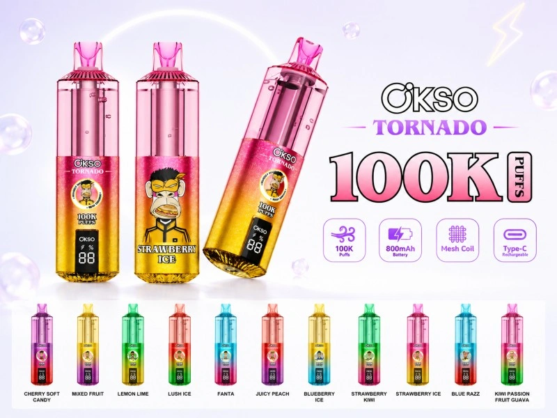 OKSO Tornado 100000 Potiahnutí Jednorazová Vape pre trh v Európe