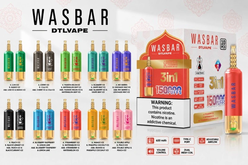 WASBAR 150000 potiahnutí 3 v 1 Jednorazový vaporizér