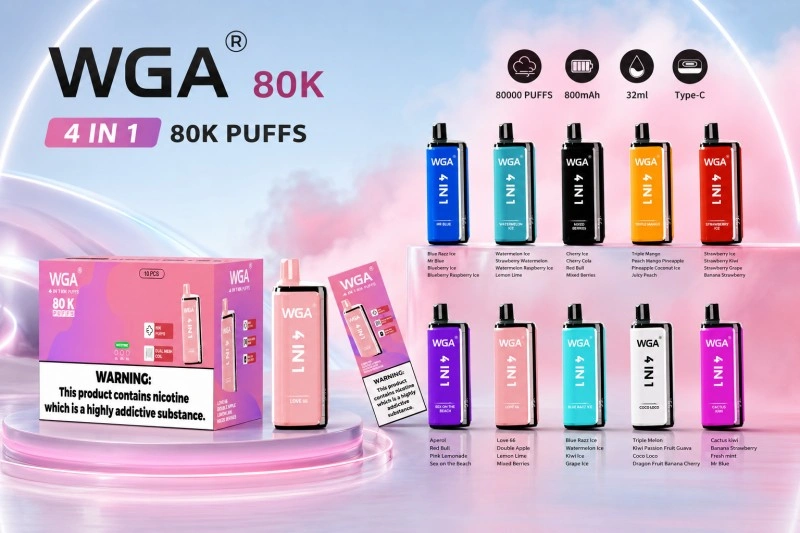 WGA – vysokovýkonný jednorazový vaporizér s kapacitou 80 000 potiahnutí