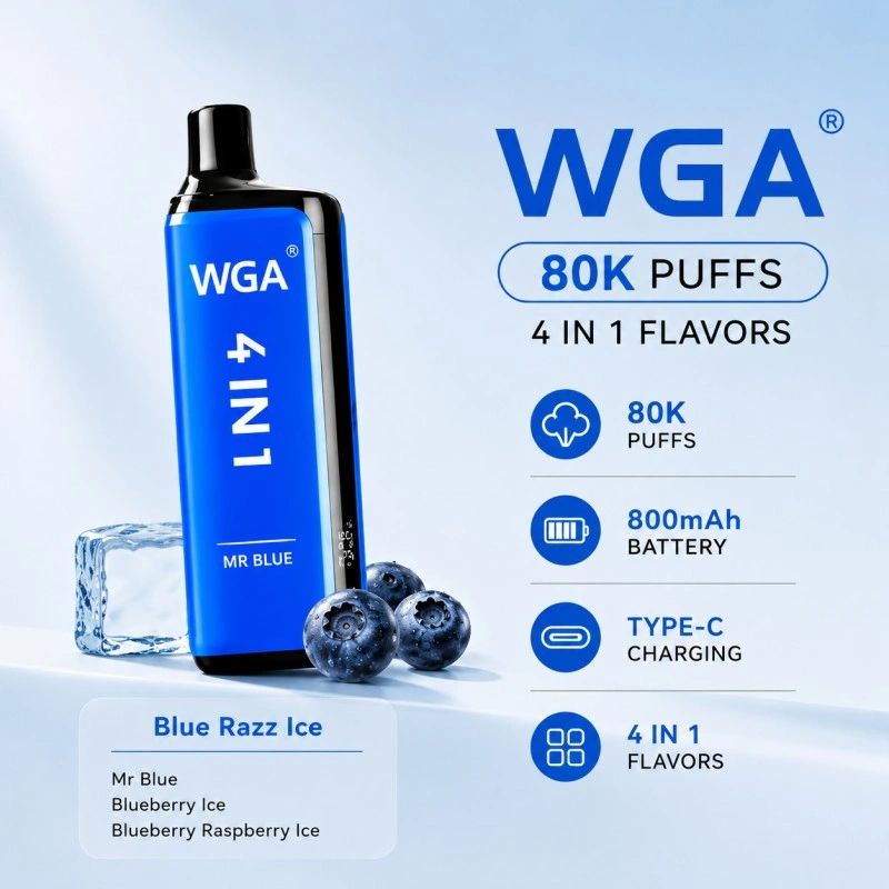 WGA – dobíjateľné zariadenie na vapovanie s viacerými príchuťami a kapacitou 80 000 potiahnutí