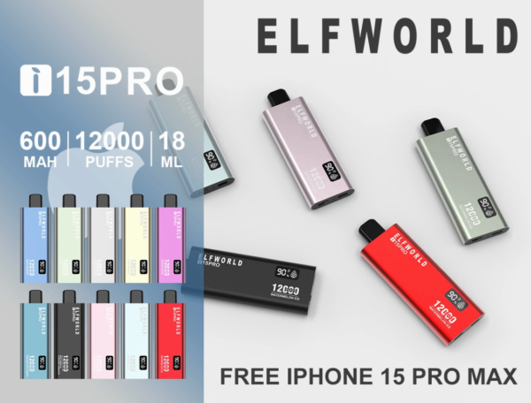 ELF WORLD i15 Pro 12000 puffs hot sale cheaper price