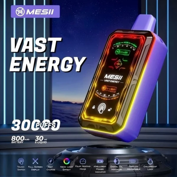 Mesii 360°LED Light vape 30k puffs cheaper price