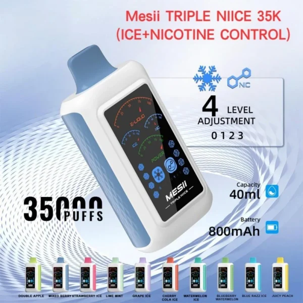 Mesii ICE+NICOTINE CONTROL vape puffs 35000 best sale