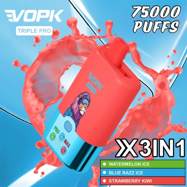 Vopk triple flavors puffs 75000 New model