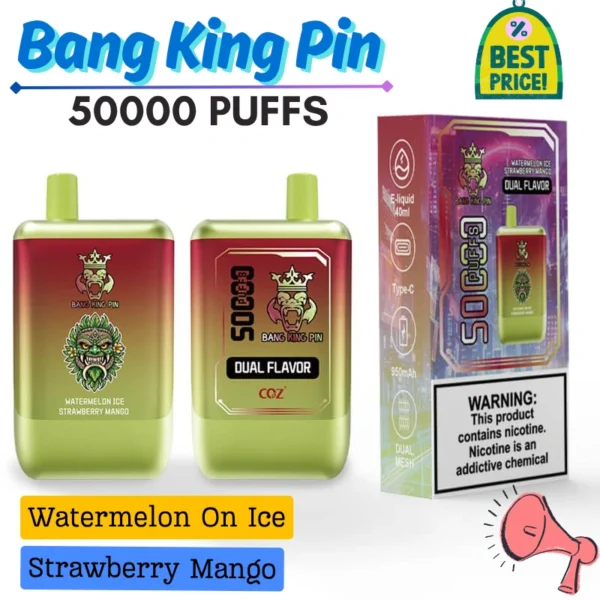 Bang King pin Double flavors vape 50000 puffs Cheaper Price