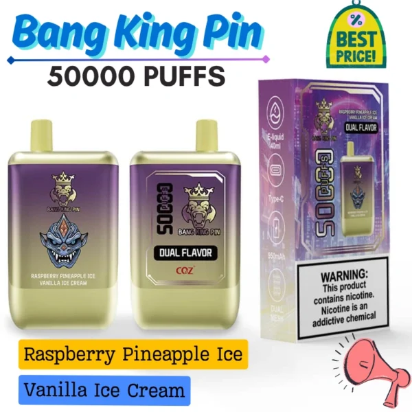 Bang King pin Double flavors vape 50k puffs Cheaper Price