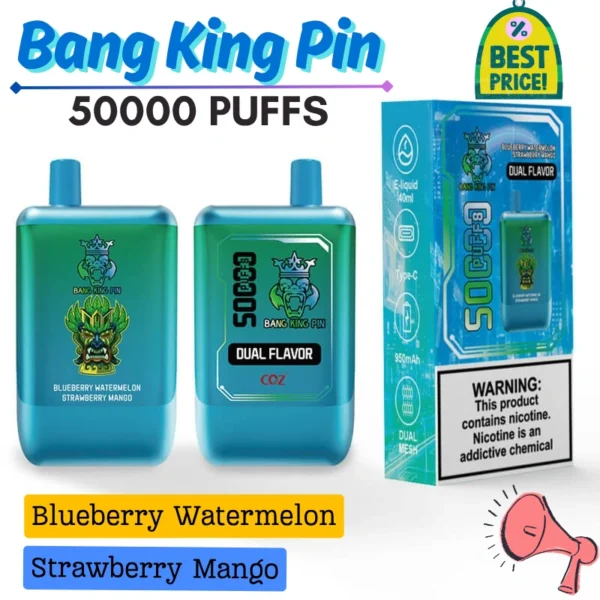 Bang King pin disposable vape 50k puffs Box Design