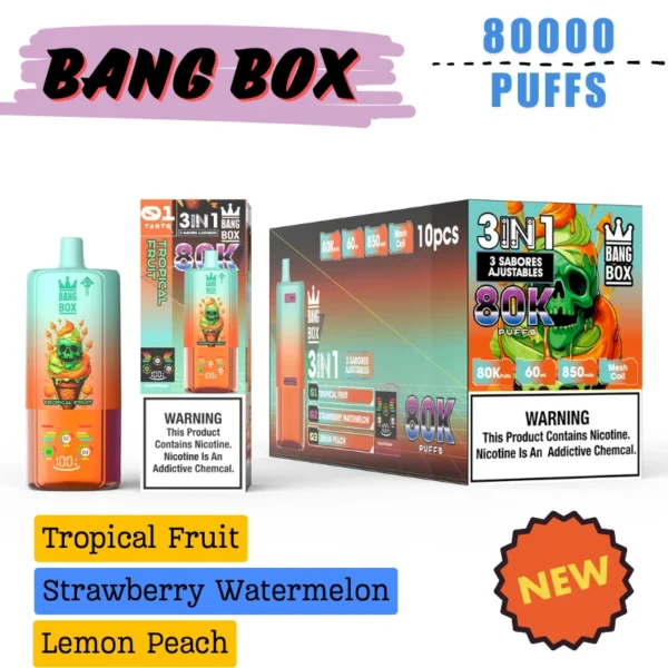 Bang box 3 in 1 flavors 80000 puffs Discount price