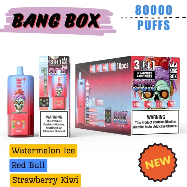 Bang box 3 in 1 flavors 80000 puffs Discount price