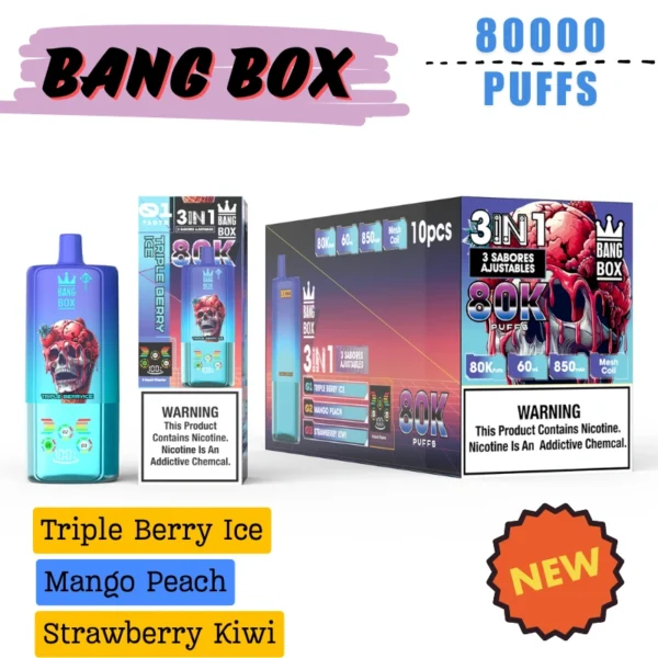 Bang box 3 in 1 flavors 80000 puffs Discount price