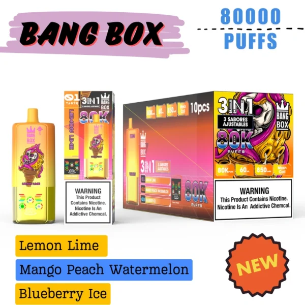 Bang box 3 in 1 flavors 80000 puffs Discount price