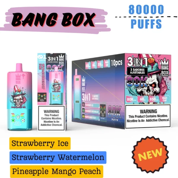 Bang box 3 in 1 flavors 80000 puffs Discount price