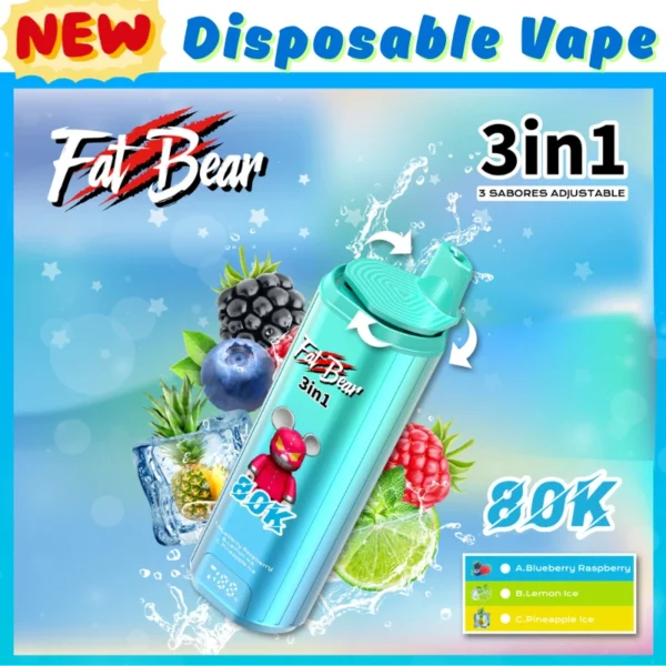 Fat Bear 3 in 1 flavors 80k puffs wholesale price