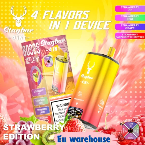 bulk sale stagbar bar 4 in 1 flavors vape puffs 80k