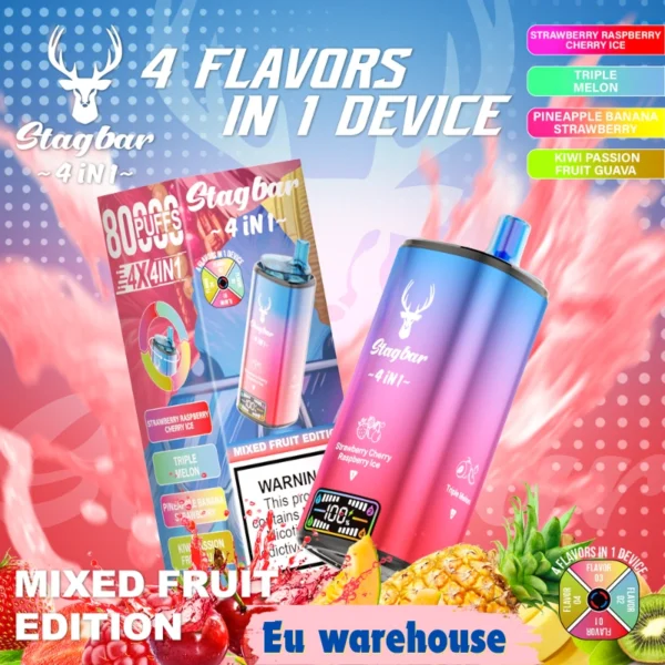 wholesale price stagbar bar 4 in 1 flavors vape 80000 puffs