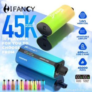 HIFANCY DREAM 45K Puffs Disposable Vape Front View, Rechargeable Type-C, High Puff Count
