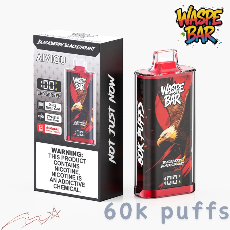 Waspe 60k vape device design LED screen rechargeable