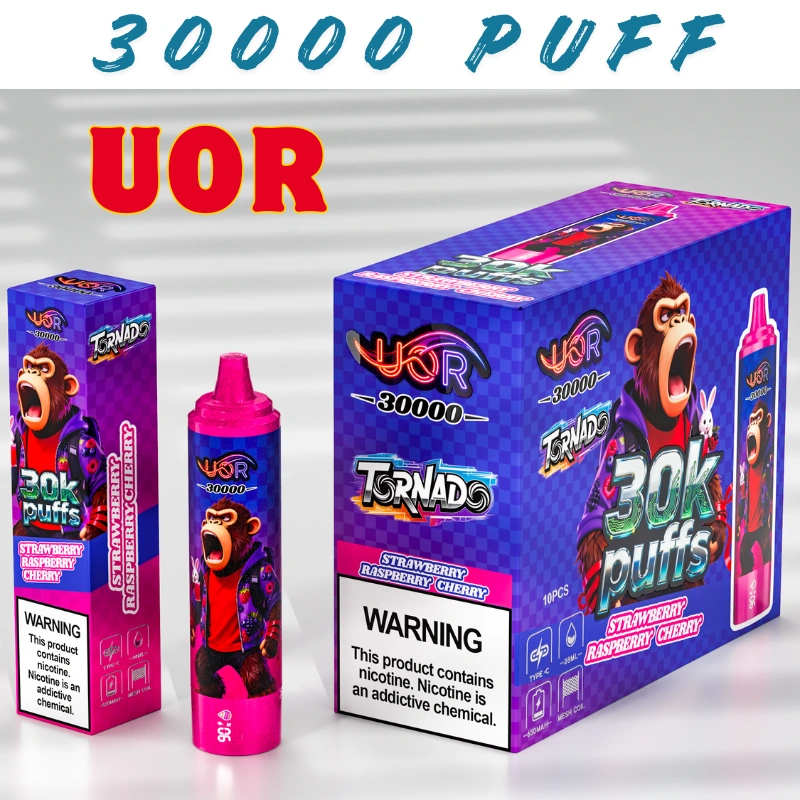 UOR Vape v tvare pera, 30 000 potiahnutí, lacný jednorazový vape