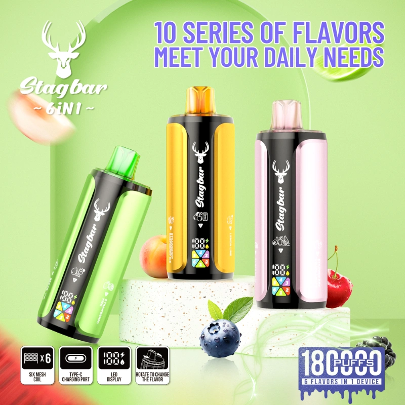 180000 Puffs Stag Bar 6 in 1 Vape Cheaper Price