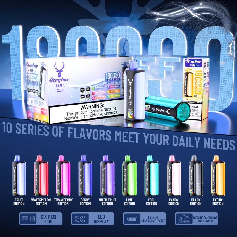 180000 Puffs Stag Bar 6 in 1 Vape Europe Sale