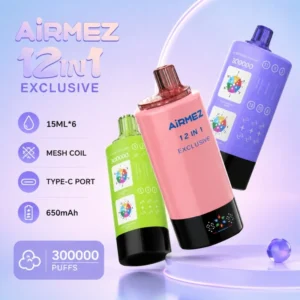 12 v 1 AiRMEZ Vape s nabíjateľným dizajnom typu C