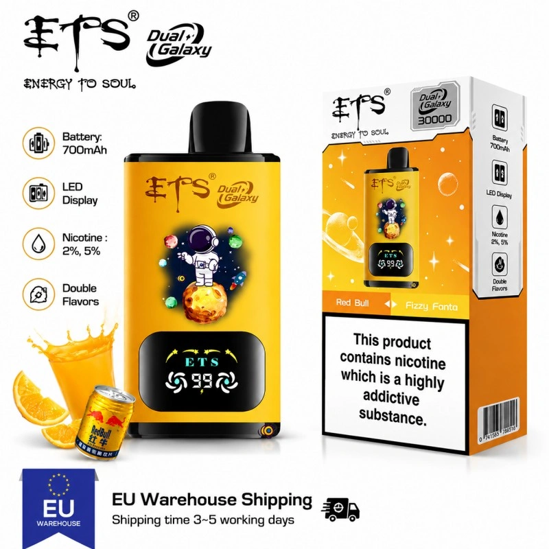Jednorazový vaporizér ETS s 30 000 potiahnutiami a dvojitou sieťovou špirálou
