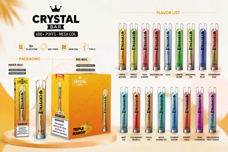SFOG Crystal Bar 600 Puffs Retail Box and Packaging