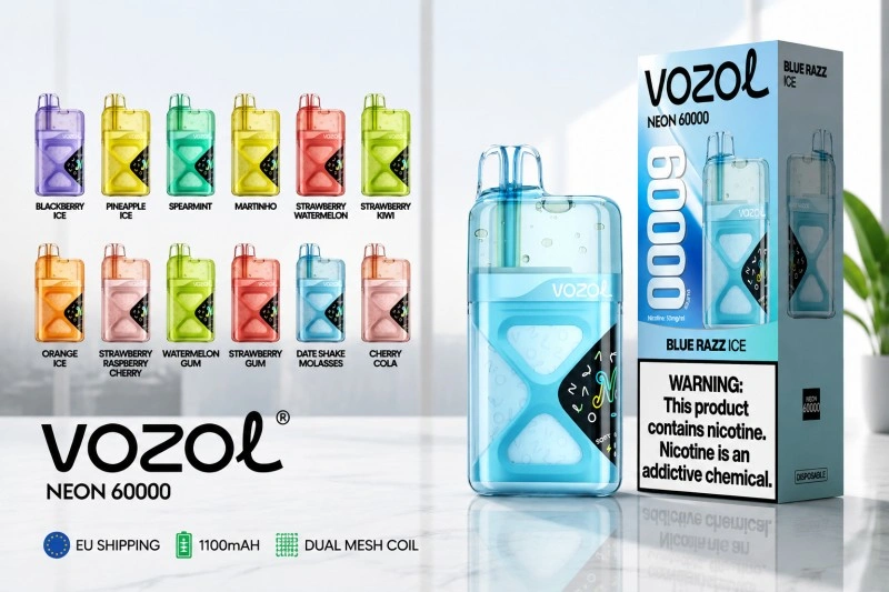 VOZOL NEON 60000 Blue Razz Ice Packaging Box