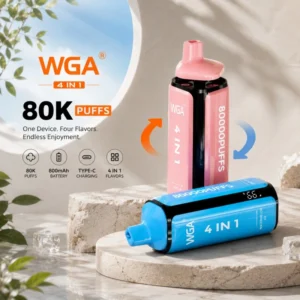 WGA 800 000 potiahnutí – jednorazový vaporizér 4 v 1 s dvojitou sieťovou špirálou
